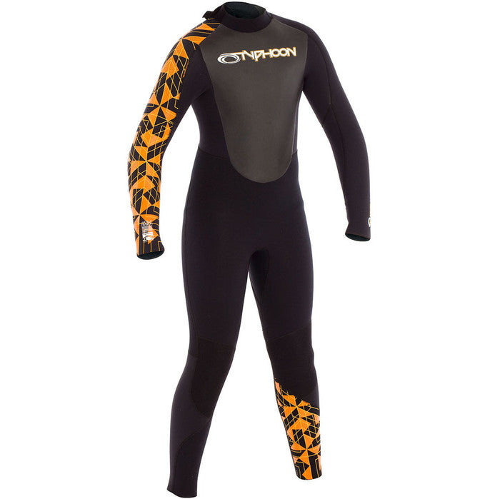 TYPHOON Junior Storm 3mm Wetsuit Black / Orange Print *
