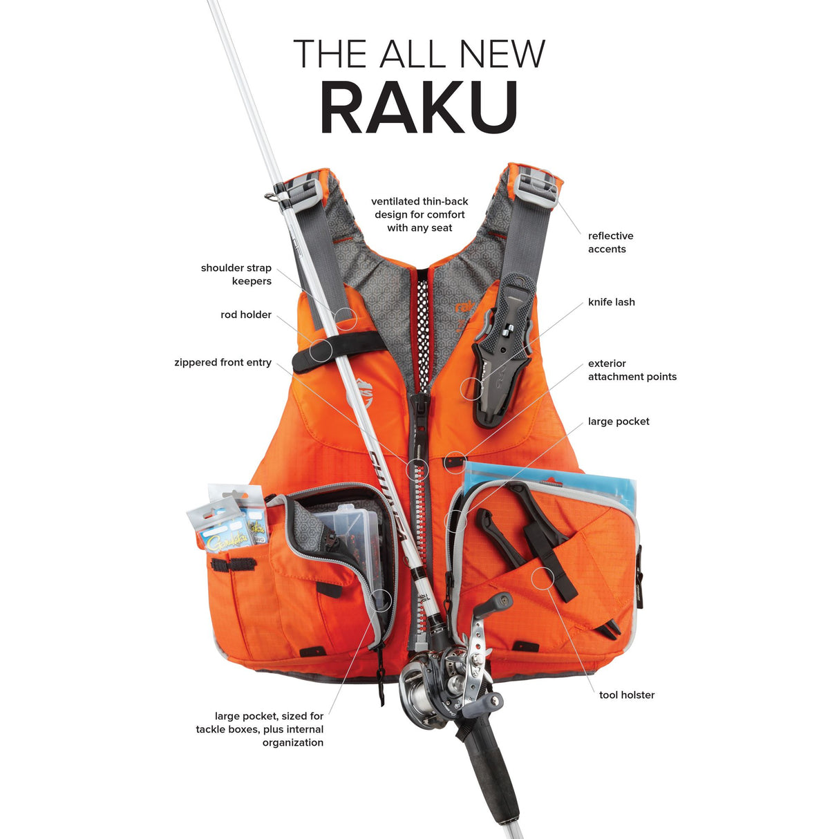 NRS Raku Fishing PFD