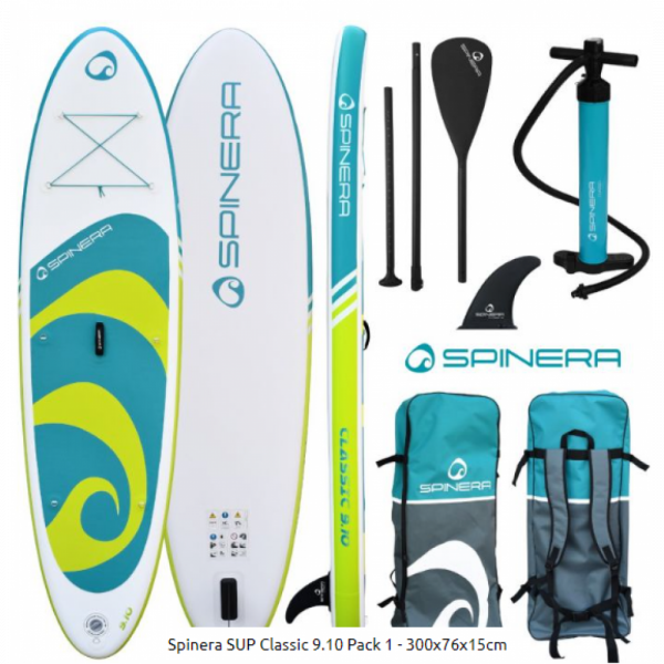 Spinera Classic iSUP w/paddle, pump, leash, bag, seat