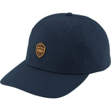 NRS Dad Hat Navy Leather logo